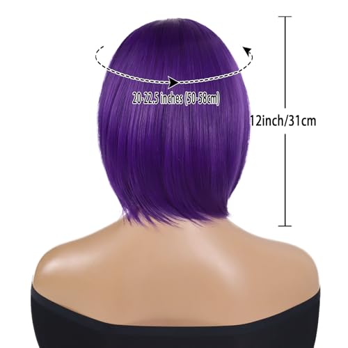 Purple Wig Cosplay Short Bob Straight Hair for Women Halloween Costumes
| Halloween Costume Wigs Purple Wig Cosplay Sho