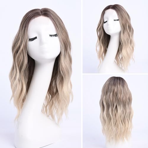 Medium Length Ombre Blonde Ash Wavy Wigs for Daily Party Use
| Natural Looking Dirty Blonde Synthetic Heat Resistant Fi
